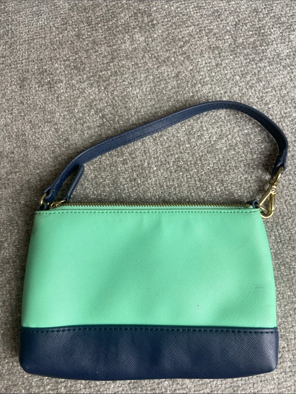 Banana Republic Mint & Navy Colorblock Wristlet
